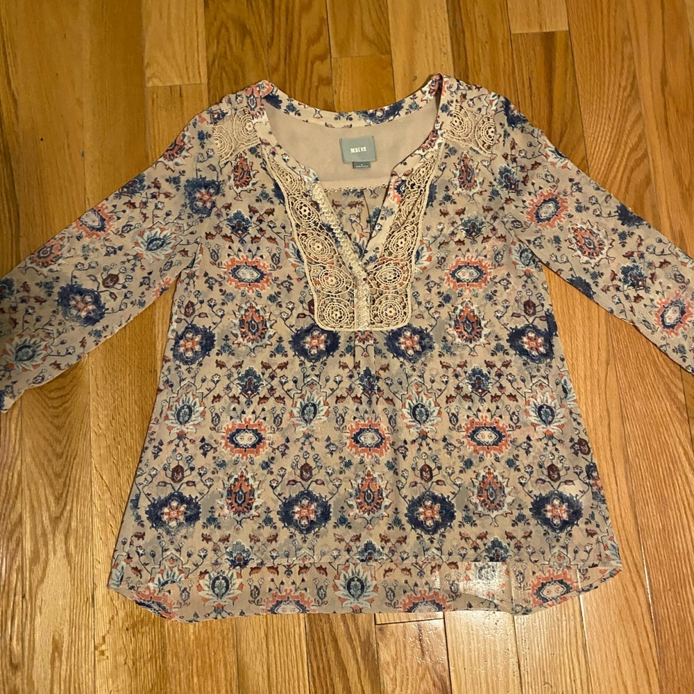 Anthro Maeve Floral Boho Top